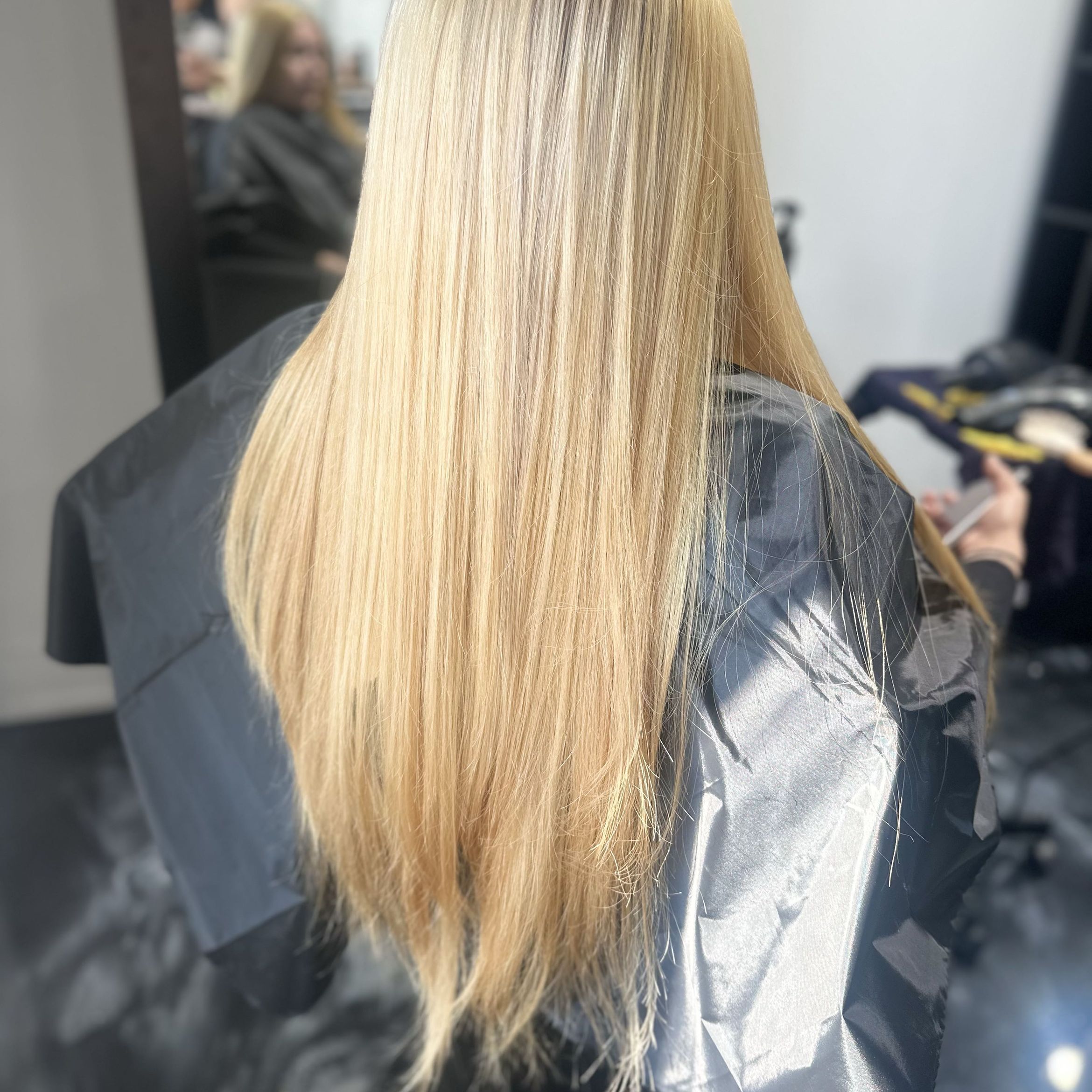Professional hair color application