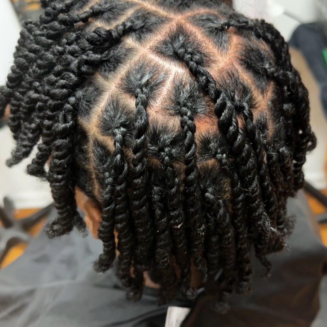 Natural twist hairstyle