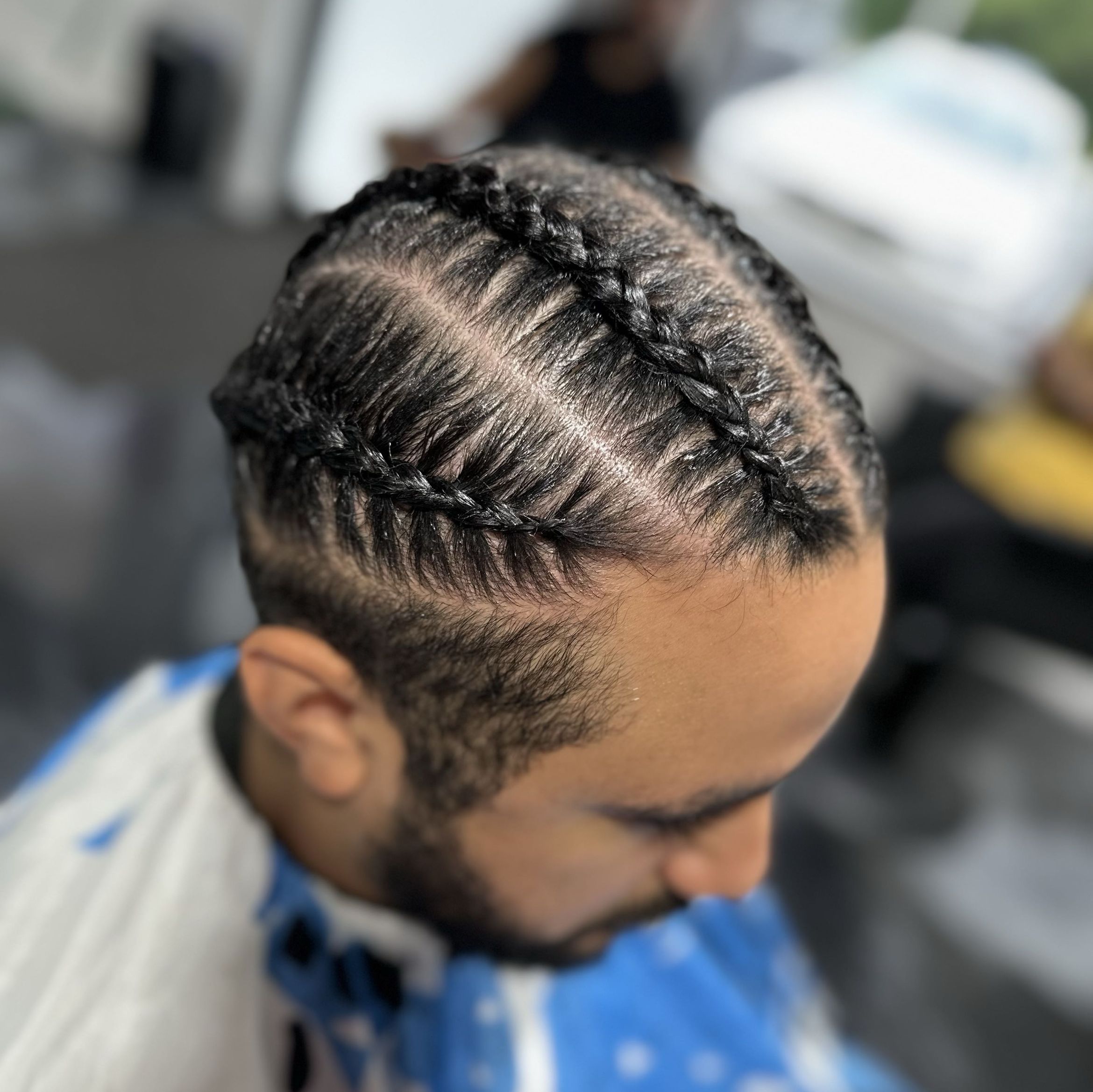 Elegant stitch braids styling